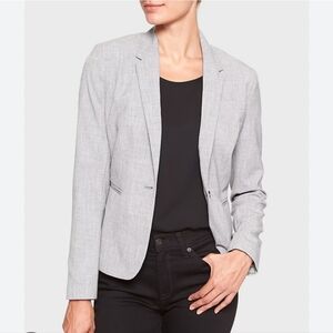 Banana Republic Gray Washable One Button Blazer Work Office Jacket 2P